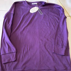 Original Levaca Women's Long Sleeve Pullover Top NWT size Large Purple